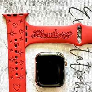 Cinturino per Apple Watch con nome inciso, cinturino per orologio personalizzato, cinturino per Apple Watch, cinturino per Apple Watch da donna, cinturino per orologio