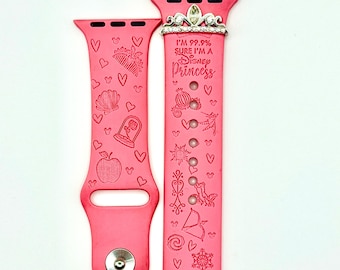Princess Apple Watch Band Engraved Fairy Tale Silicone Band Inspired Gift