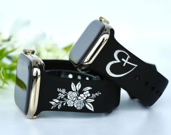 Engraved Christian Apple Watch Band: Personalized Religious Bracelet
