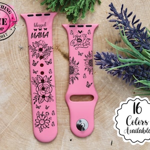 Blessed Mama Engraved Apple Watch Band, Personalized Watch Band, Apple Watch Band, Apple Watch Band for Women, Watch Band