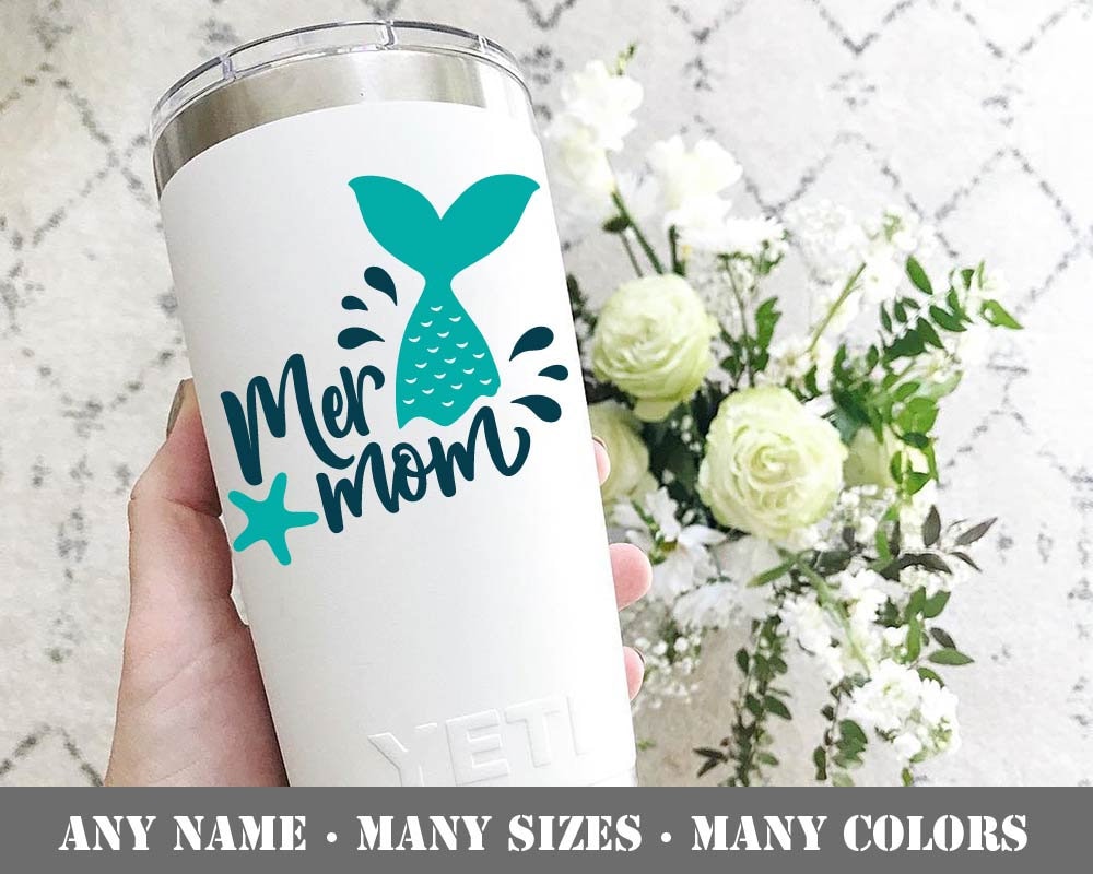 Pegatina de cola de sirena MerMOM para Yeti, coches, portátiles, carpetas y más
