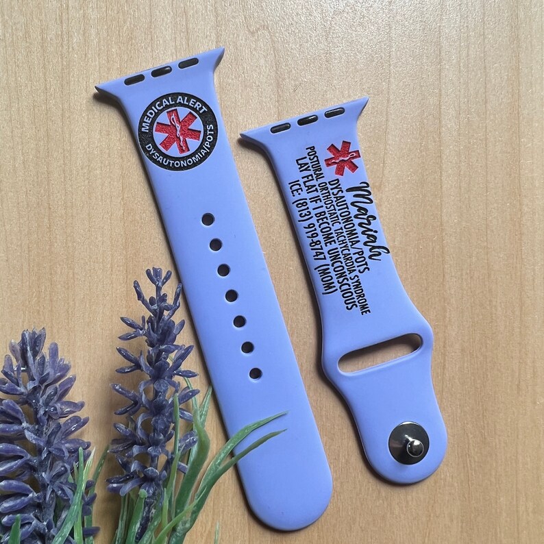 Medical Alert Laser Engraved Apple Watch Band Personalized Etsy