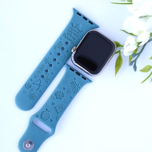 Disney Princess Icons Engraved Apple Watch Band, Personalized Watch Band, Apple Watch Band, Apple Watch Band for Women, Watch Band