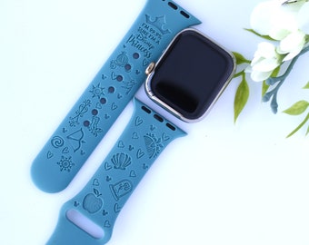 Disney Princess Icons Engraved Apple Watch Band, Personalized Watch Band, Apple Watch Band, Apple Watch Band for Women, Watch Band