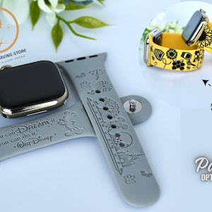 Disney Parks Monorail Grawerowany pasek do zegarka Apple Watch, Spersonalizowany pasek do zegarka, Pasek do zegarka Apple Watch, Pasek do zegarka Apple Watch dla kobiet, Pasek do zegarka
