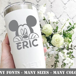 Mickey Mouse Decal - Name Decal - Vinyl Mickey Decal For Yeti Cup - Yeti Monogram - Name for Yeti Cup - Mickey Sticker