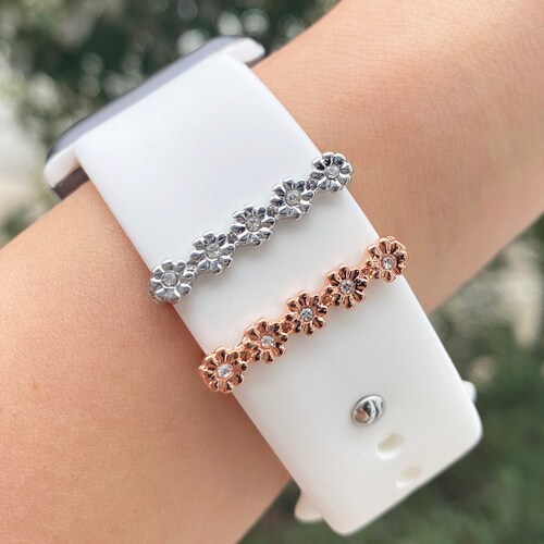 Flower Stackable Watch Band Bar Flower Watch Strap Slider Etsy