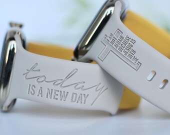 Personalized Christian Apple Watch Band: Laser Engraved Religious Bracelet
