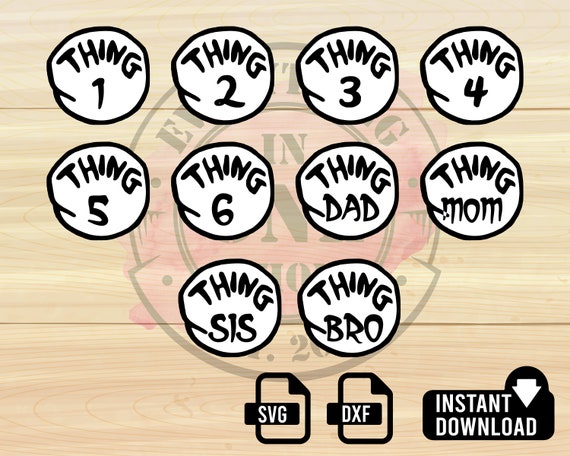 Download Thing 1 Svg Thing 2 Svg Thing 3 Svg Thing Family Svg Svg Etsy