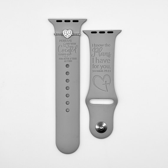 Christian Apple Watch Band Bible Verse Engraved Faith Silicone Band Gift
