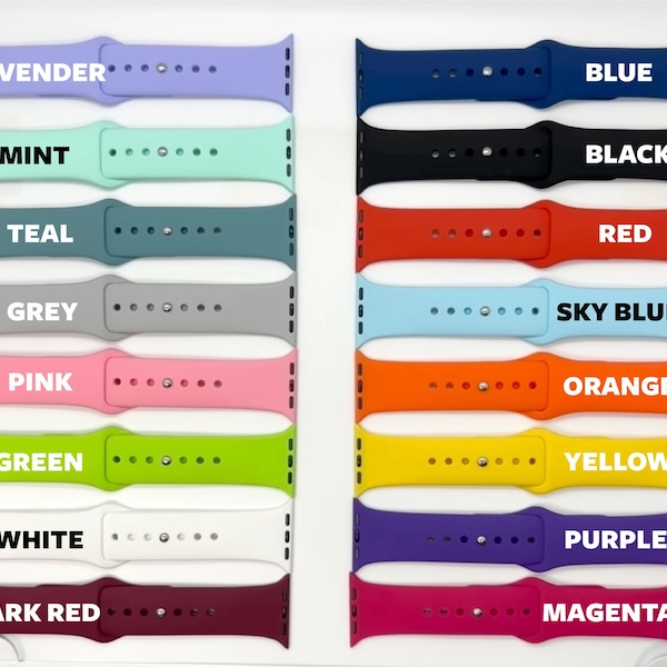 Blank Silicone Watch Bands 8/7/6/5/4/3/2/1 38/40/41mm 42/44/45/49mm 38mm 40mm 41mm 42mm 44mm 45mm 49mm Silicone Watch Band Colors