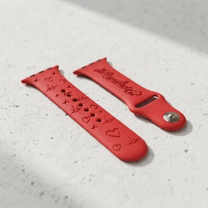 Apple Watch Band, Engraved Silicone with Custom Name