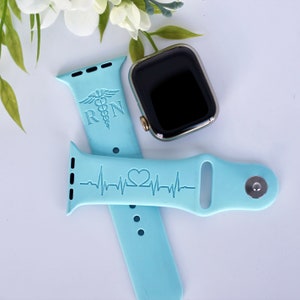 Engraved Medical Apple Watch Band, Registered Nurse Personalized Watch Band, Apple Watch Band, Apple Watch Band for Women, Watch Band