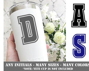 Single Initial Decal | Initial Decals for him | Vinyl Monogram Decal | Monogram Decal | Monogram Decal for Tumbler | Monogram