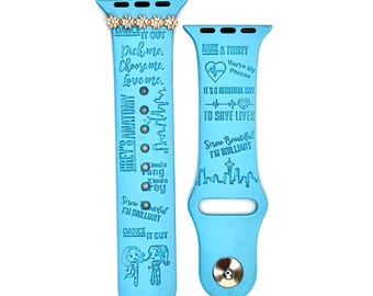 Medical Inspired Apple Watch Band Engraved Doctor Quotes Silicone Healthcare Gift