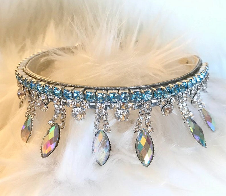 Diamond  Marquis Aurora Aqua Blue Princess Tiara  Bling image 1