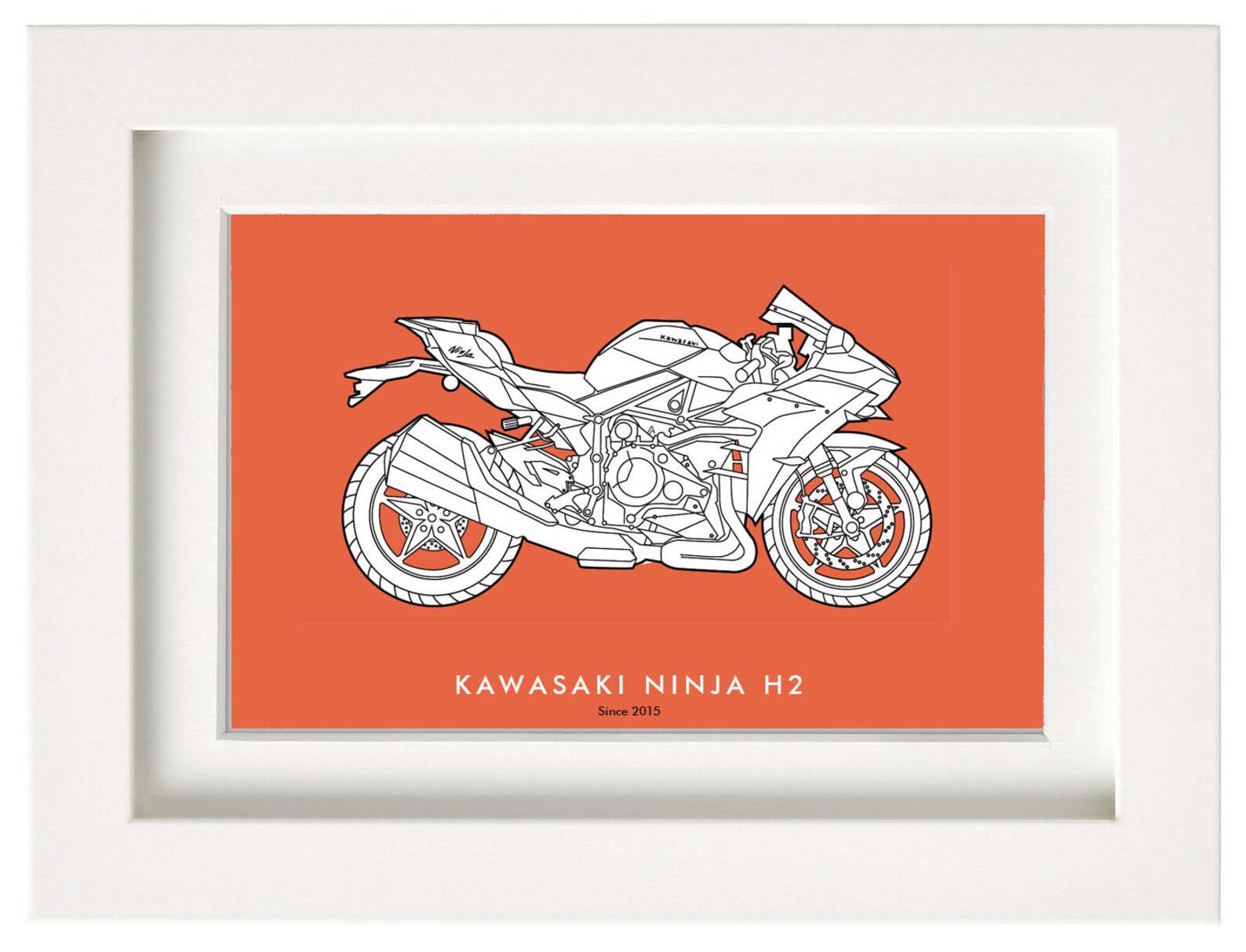 Framed Classic Motorcycle Print Etsy Singapore
