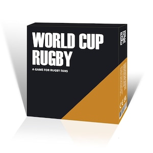 Juego deportivo de la Copa del Mundo de Rugby para fanáticos del rugby con 50 tarjetas de preguntas e incluida una ronda de Quién es Quién en cada tarjeta.