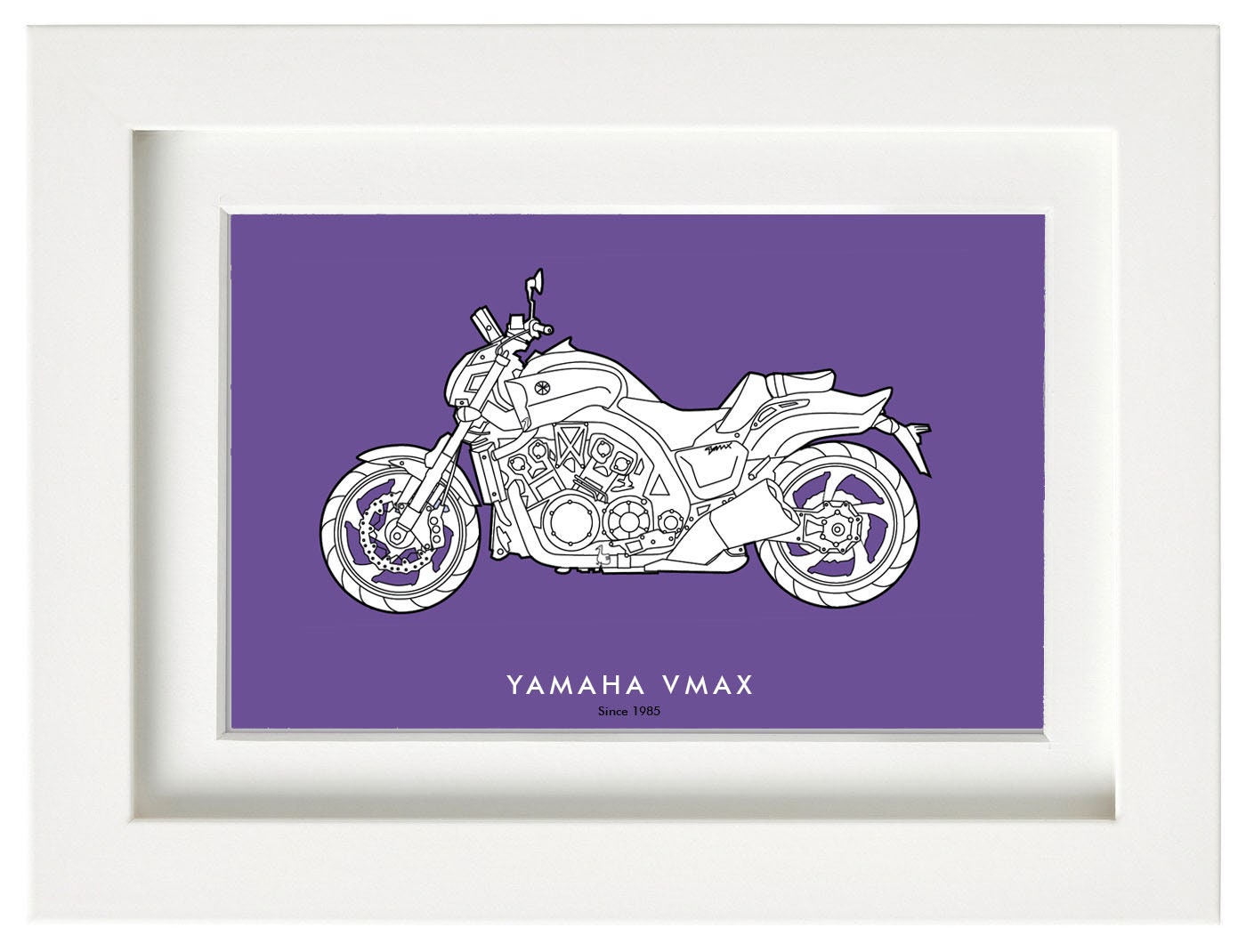 Framed Classic Motorcycle Print Etsy Singapore