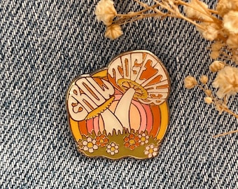 Grow Together Mushroom Enamel Pin - Inspirational Mushroom Pin - Positivity Hard Enamel Pins - Cottagecore - Cute Gifts - Kindness is Magic
