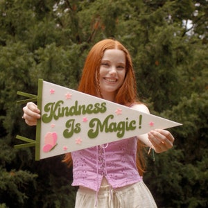Kindness is Magic Felt Pennant - Boho Pennant - Pennant Flag - Wall Art - Boho Wall Decor - Bedroom Decor - Wall Banner - Dorm Wall Decor
