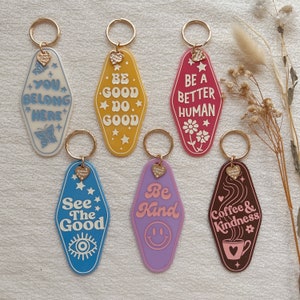 Motel Keychain Positive Affirmation Optimism Gift Kindness is Magic Good Things Own Your Magic See the Good Self Love Grateful Manifest image 2