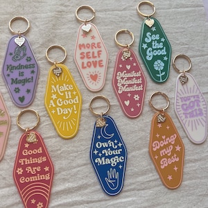 Motel Keychain Positive Affirmation Optimism Gift Kindness is Magic Good Things Own Your Magic See the Good Self Love Grateful Manifest image 5