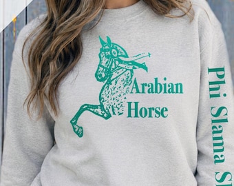 Arabian Horse Saddleseat Blue Ribbon Custom Unisex Hoodie or Crewneck Sweatshirt, Gift For Women