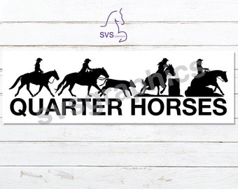 Western Quarter Horse Versatility 3.5x12" Car, Truck, Horse Trailer, Tack Trunk Vinyl Decal