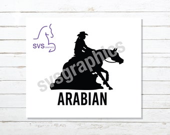 Arabian Horse Reining Custom Car, Truck, Horse Trailer, Tack Trunk, Laptop Vinyl Decal