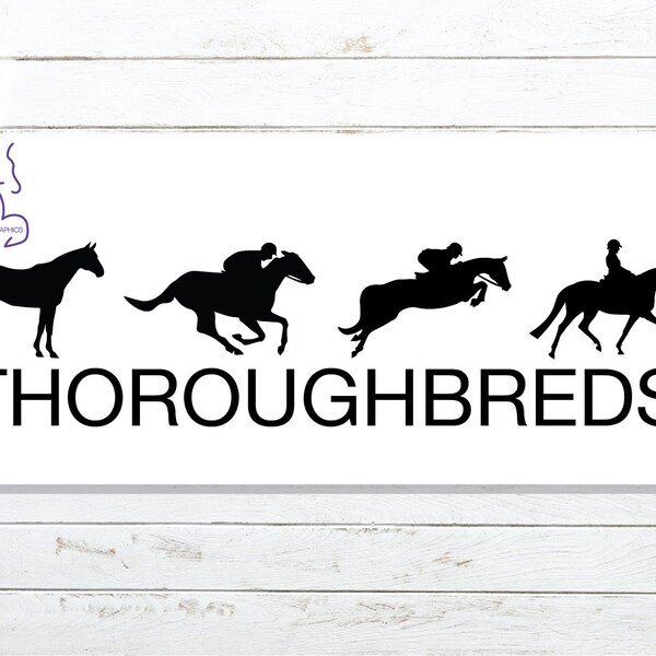 Thoroughbred Horse Versatility 4x12" Car Decal