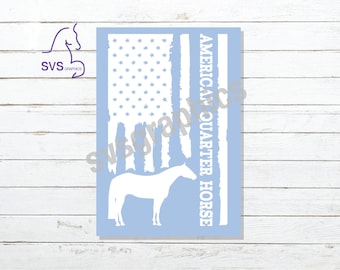 American Quarter Horse Flag Car, Truck, Trailer, Tack Trunk Decal