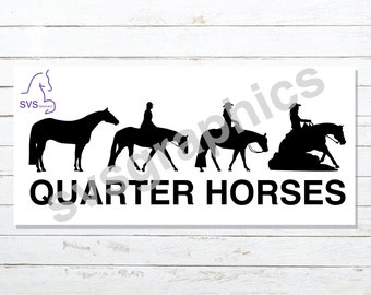 Quarter Horse Versatility 4x12" Car, Truck, Horse Trailer, Tack Trunk Vinyl Decal