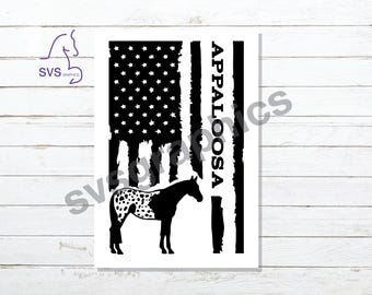 Appaloosa Horse Flag Car, Truck, Horse Trailer, Tack Trunk, Laptop Vinyl Decal