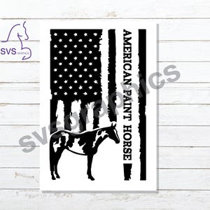 American Paint Horse Flag Car, Truck, Horse Trailer, Tack Trunk, Laptop Vinyl Decal