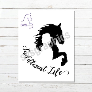 Friesian Horse Saddleseat Life Car, Truck, Trailer, Tack Trunk Decal