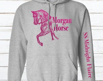 Morgan Horse Blue Ribbon Western Custom Unisex Hoodie or Crewneck Sweatshirt, Gift For Women