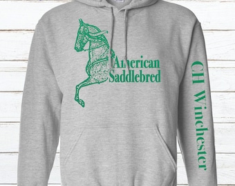 American Saddlebred Western Blue Ribbon Custom Unisex Hoodie or Crewneck Sweatshirt, Gift For Women