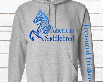 American Saddlebred Saddleseat Blue Ribbon Custom Unisex Hoodie or Crewneck Sweatshirt, Gift For Women