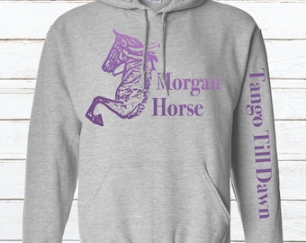 Morgan Horse Saddleseat Custom Unisex Hoodie or Crewneck Sweatshirt, Gift For Women