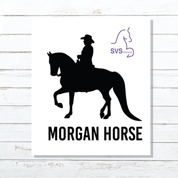 Custom Morgan Horse Western - 5"  Car Decal