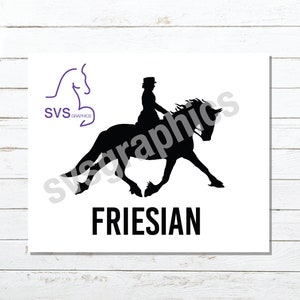 Friesian Dressage Horse Custom Car, Truck, Trailer, Tack Trunk, Laptop Vinyl Decal