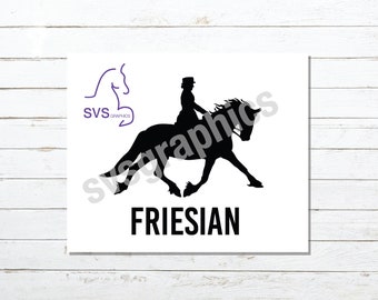 Friesian Dressage Horse Custom Car, Truck, Trailer, Tack Trunk, Laptop Vinyl Decal