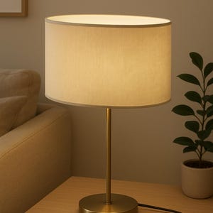 Hand Made Ivory Cream Oval Lampshade