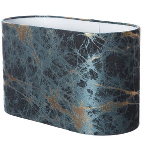 Hand Made Lava Teal Flat Sided Oval Lampshade