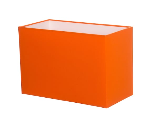 Orange rectangle lamp shade deals