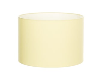 Hand Made Lemon Cream Cotton Drum Lampshade