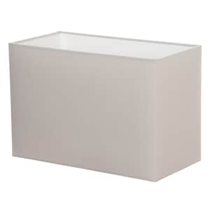 May include: A rectangular lampshade made of a light beige fabric. The lampshade has a simple, modern design.