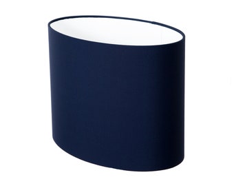 Handmade Navy Blue Cotton Oval Lampshade