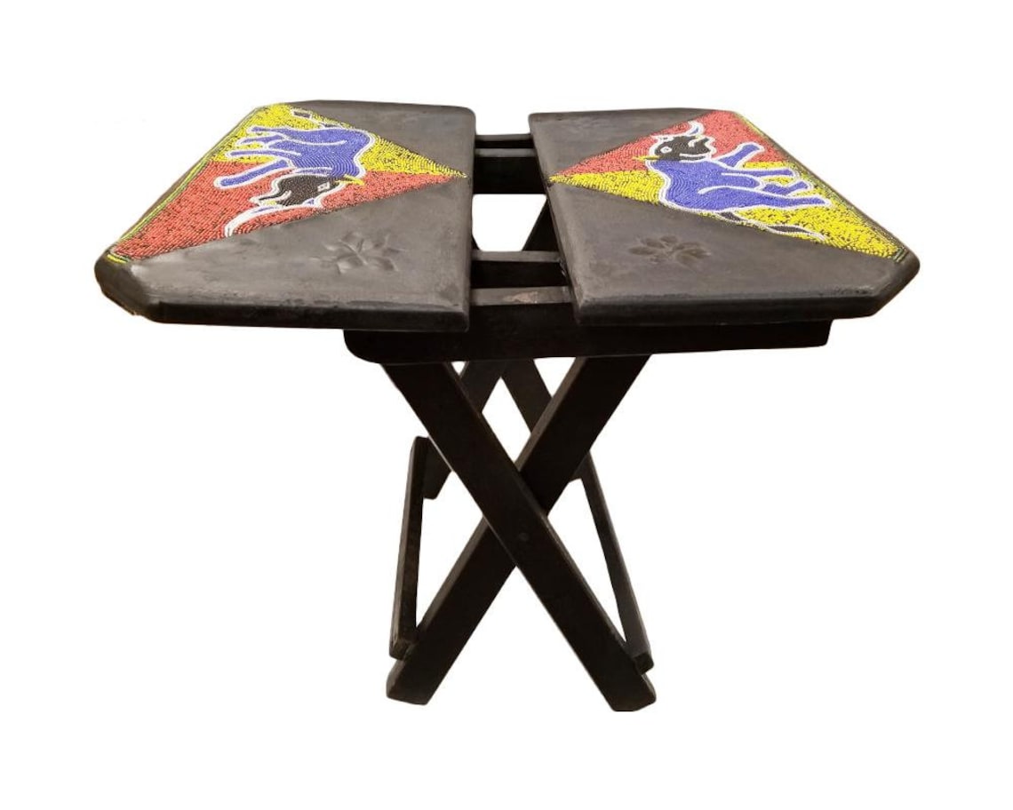 West African Ghanaian Square Folding Portable End Table with Etsy